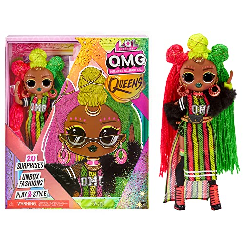 L.O.L. Surprise! OMG Queens Modepuppe - SWAYS - 20 Überraschungen inklusive Outfit, Accessoires, Puppenständer & mehr - Zum Sammeln - Für Jungen & Mädchen ab 4 Jahren von L.O.L. Surprise!