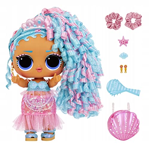 L.O.L. Surprise! Big Baby Hair Hair Hair – SPLASH QUEEN – 27,94 cm große Puppe mit 14 Überraschungen, Accessoires zum Teilen und echten Haaren – Für Kinder und Sammler ab 4 Jahren von L.O.L. Surprise!