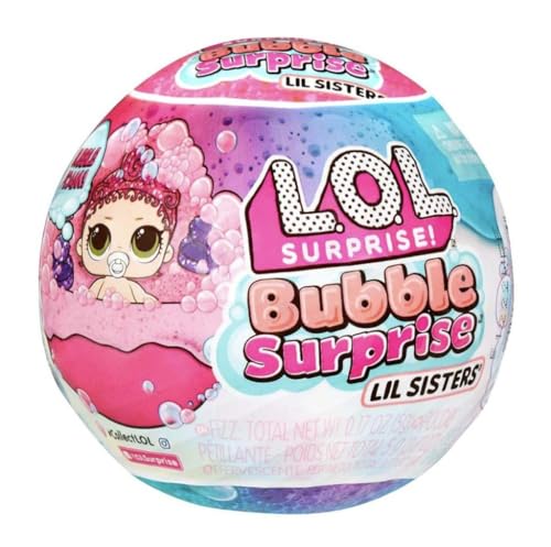 L.O.L. Surprise! Bubble Surprise Lil Sisters - ZUFÄLLIGE AUSWAHL - Sammlerpuppe, Schwesterchen, Überraschungen, Zubehör, Bubble Surprise beim Auspacken & Glitzerschaum-Reaktion - für Kinder ab 4+ von L.O.L. Surprise!