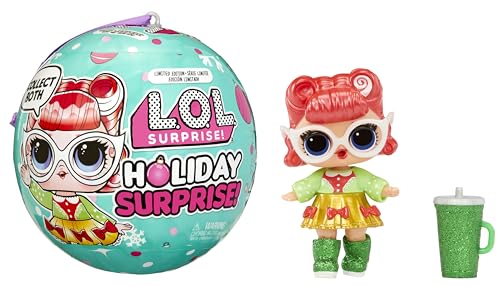 L.O.L. Surprise! Holiday Surprise - Limitierte Auflage Puppe Baking Beauty - Weihnachtsmotiv Sammlerpuppe mit 8 Überraschungen - Ornamentkugel-Verpackung - Toll für Mädchen und Jungen ab 3 Jahren von L.O.L. Surprise!