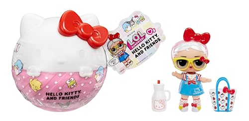 L.O.L. Surprise! Loves Hello Kitty and Friends - 1 Puppe mit 7 Überraschungen, Zufällige Auswahl, 8 Tots zum Sammeln, Geschenk für Kinder ab 4 Jahren, Pink von L.O.L. Surprise!