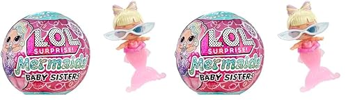 L.O.L. Surprise! Mermaids Baby Sisters - Mit Farbwechselnden Schwänzen, Überraschungsauswahl, Enthält 1 Puppe mit Niedlichen Accessoires, Sammle alle 8 Puppen, für Kinder ab 4 Jahren (Packung mit 2) von L.O.L. Surprise!