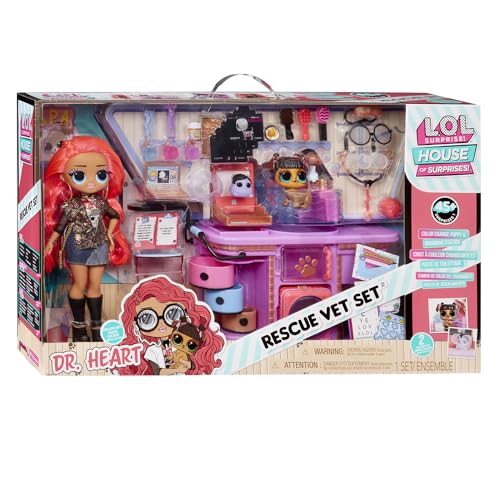 L.O.L. Surprise! O.M.G Rescue Vet Set – 45+ verrassingen, kleurveranderingsfuncties, twee huisdieren en exclusieve modepop dr. Heart – Serie House of Surprises – Geweldig voor kinderen vanaf 4 Jaar von L.O.L. Surprise!