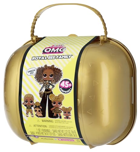 L.O.L. Surprise! OMG Royal Bee Family Pack - mehr als 45 Überraschungen - Modepuppe Royal Bee, Tot Dolls Queen Bee, King Bee, Lil Queen Bee, Pet Pup Bee - Ideal für Kinder ab 4 Jahren von L.O.L. Surprise!