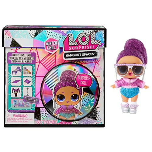 L.O.L. Surprise! Winter Chill Hangout Spaces Möbelset - Bling Queen - Mit 10+ Überraschungen inkl. Puppe, Accessoires und Möbel - 2-in-1 Spielset - Tolles Geschenk für Mädchen und Jungen ab 4+ Jahren von L.O.L. Surprise!