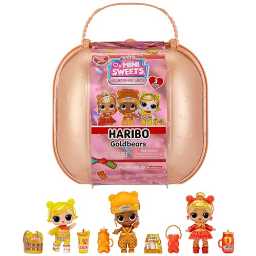L.O.L. Surprise! Loves Mini Sweets Deluxe X Haribo - Goldbären - Enthält 3 von Süßigkeiten inspirierte Puppen, lustiges Zubehör und eine nasse Überraschung - Sammlerpuppen geeignet für Kinder ab 4+ von L.O.L. Surprise!