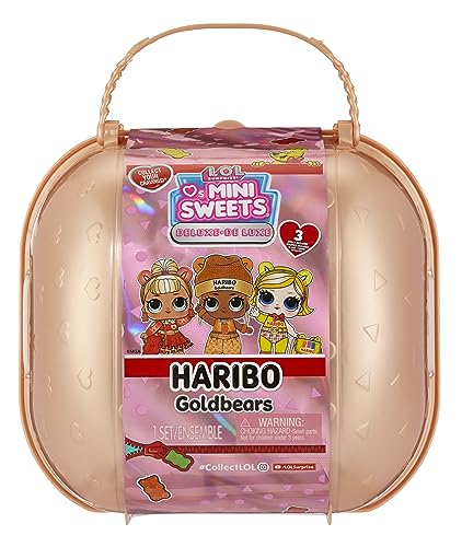 L.O.L. Surprise! Loves Mini Sweets Deluxe X Haribo - Goldbären - Enthält 3 von Süßigkeiten inspirierte Puppen, lustiges Zubehör und eine nasse Überraschung - Sammlerpuppen geeignet für Kinder ab 4+ von L.O.L. Surprise!