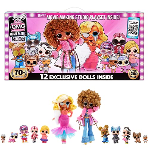 L.O.L. Surprise! OMG Movie Magic Studio - Über 70 Überraschungen, 12 Puppen, 4 Kulissen, Accessoires und mehr - 2-in1 Verpackungsspielset zum Sammeln - Geschenk für Jungen und Mädchen ab 4 Jahren von L.O.L. Surprise!