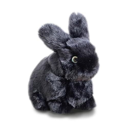 La Pelucherie - Mein Plüschtier Hase, Leon, Mini, 15 cm, Marineblau – Kuscheltier Hase, sehr weich für Babys – realistisch und handgefertigt – französische Marke von La Pelucherie