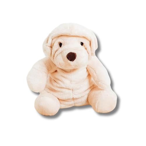 La Pelucherie - Mein Plüschhund Albert – klein 28 cm Creme – Kuscheltier Hund sehr weich für Babys – realistisch und handgefertigt – französische Marke von La Pelucherie