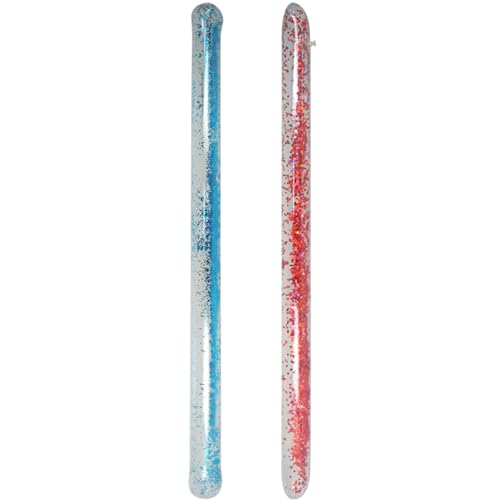 LAANCOO 2pcs Schwimmnudeln für Erwachsene, PVC aufblasbare Pool -Nudel -Kinder & Erwachsene Blasen Sie Glitter Pool Stick für Pool Beach Accessoires, Blau & Roségold, 3,4 x 58 Zoll von LAANCOO