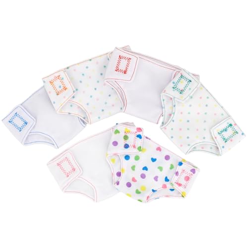 6pcs Babypuppenwindeln, weiche Unterwäsche für Babypuppenbabypolster, Leichtgewichte Babypuppenwindeln nachfüllen, entzückende Puppenunterwäsche für 18 Zoll Puppe, Mädchen -Puppenzubehör, Puppenzub von LAANCOO