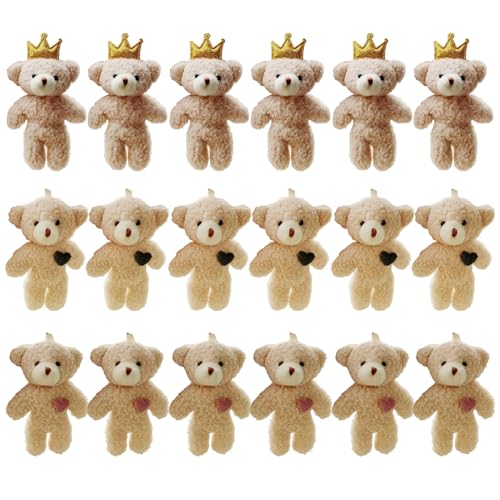 LAANCOO 18 PCs Mini gefüllt Plüschbären, Mini -Bärenspielzeug winzige Bären Dull MULK Weiche kleine Bären -Ornament Plüschgefüllte Tiere für Schlüsselbund DIY -Handwerk, Teddybären Bulk 4.7 von LAANCOO