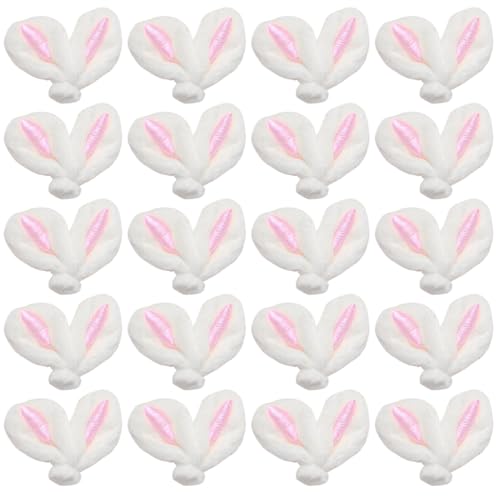 LAANCOO 20pcs Kaninchenohren, 1,57x1.18 Weiche Filzhasenohren, süße Osterhasenohren, DIY -Tiereohr -Stirnbänder, Mini -Hasen -Ohr -Ornament für Bastelhaarklammern, Stirnbänder von LAANCOO