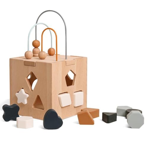 LAANCOO 3 -in -1 -Holzmontessori -Spielzeug für 1+ Jahr - Holzspielzeug für Kleinkinder 1-3 - Lernspielzeug für 1 Jahr alte - Holzbabysspielzeug - Montessori -Spielzeug für 2 Jahre alte von LAANCOO