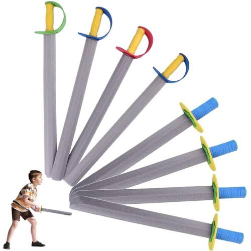 LAANCOO 8pcs Foam Sword & Messer Set, Eva Foam Sword für Kinder, jeweils 4, weiche vor, Spielwaffen für Kinder für Jungen für Jungen zu spielen, um 20,9 x 1,8 in zu kämpfen von LAANCOO