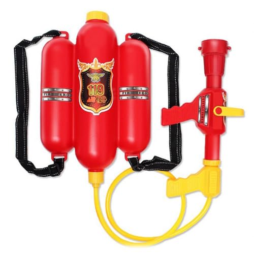 LAANCOO Feuerwehrrucksack Wasserspielzeug Sommer -Wasserpistole Wasserspielzeug Wasserpistole Outdoor Spielzeug Wassertank, Wassersprühgerät mit Rucksacktank für Geburtstagsfeier Becken Pool rot von LAANCOO