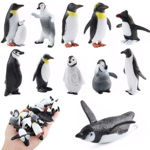 LAANCOO Realistische Penguinfiguren, 11pcs Mini -Pinguin -Figuren, Plastikpinguinspielzeug, frühe pädagogische arktische Tiere für Partybevorzugungen, Kuchen -Topper -Dekorationen von LAANCOO