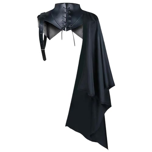 Schulter -Kap, mittelalterliches Kap, Steampunk Retro Gothic Schulter -Kap mit Kragen, Vintage Cape Medieval Kostüm Männer für Kostüme, Rollenspiel, Bühnenkostümsmedieval Kostüm Menmedieval Cloak von LAANCOO