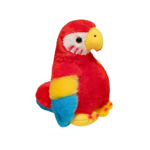 LAARNT 12cm Vogel Papagei Plüschtier,Stehende Papageienfigur,Lustiges Papagei Plüschtier Stofftier，Gefüllte Tierkissen Spielzeug，Weiche Plüsch Papagei Stofftierpuppe,Rot von LAARNT