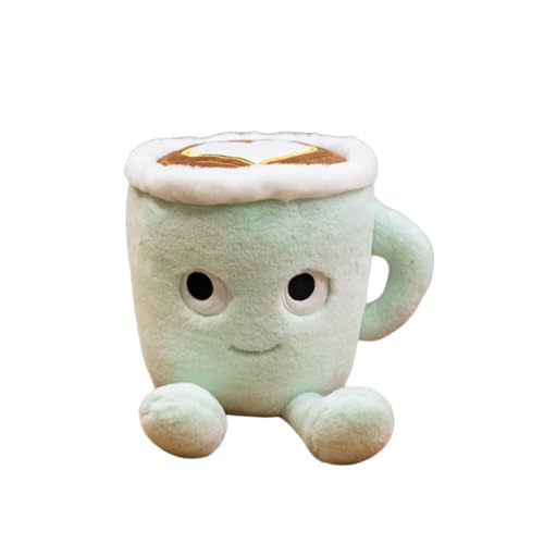 LAARNT 15cm Grüne Kaffee-Tasse Plüschpuppe,Mini Cartoon Plüschtier,Latte-Plüschpuppe,Tasse Plüschtiere geeignet für die Begleitung von LAARNT
