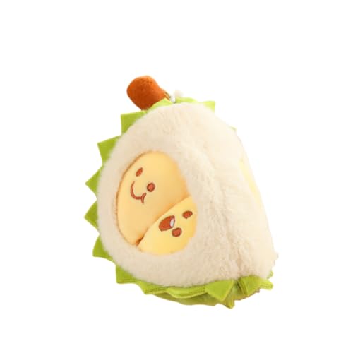 LAARNT 16cm Durian Kuscheltier，Frucht Stofftier Plüschtier,Süße Frucht Plüschtiere，Kleine Gefüllte Durian,Cartoon Durian Obst Schlüsselanhänger,Grün von LAARNT