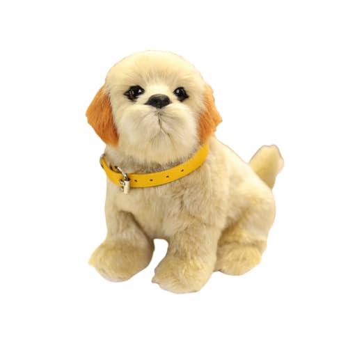 LAARNT 20cm Simulation Hund Plüschtiere, Labrador Püppchen，Hunde Spielzeug Kuscheltier，Cartoon Tier Plüsch Spielzeug Schlafkissen,Weiß von LAARNT