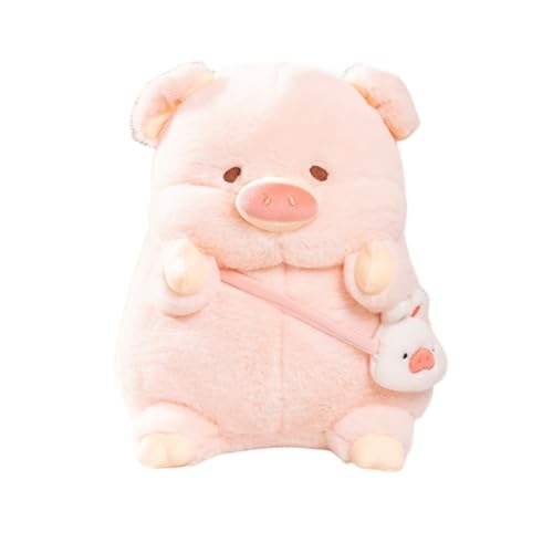 LAARNT 20cm niedliches rosa Schweinchen Plüschtier,Rucksack Schweinchen，Kawaii-Kuscheltiere Puppe weiches gefülltes Plüschkissen von LAARNT