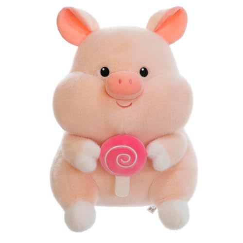 LAARNT 21cm Lollipop Schweinchen Plüschtier，Rosa Schwein Plüschtier Kuscheltier, Bequemes Cartoon Umarmungsspielzeug, Niedliche Schweine Plüschkissen, Kawaii Tierpuppe，Gefüllte Weiche Tier Plüschtiere von LAARNT