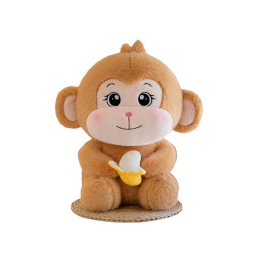 LAARNT 22cm AFFE Kuscheltier,Niedlicher Bananen-AFFE Plüschpuppe，AFFE Plüschtier Puppe Stofftier Kissen，Kawaii Plüsch AFFE Stofftier，Weiches Plüsch Affenpuppe，Süßes Dekoration,gelb von LAARNT