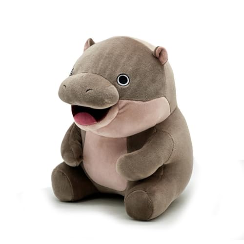 LAARNT 22cm Nilpferd Plüschpuppen，Nilpferd Plüsch Spielzeug，Nilpferd Kuscheltier Plüschpuppen，Süßes Nilpferd Plüschtier，Weiche Flauschige Wurfkissen，Lustige Kuscheltier Kawaii Kissen von LAARNT