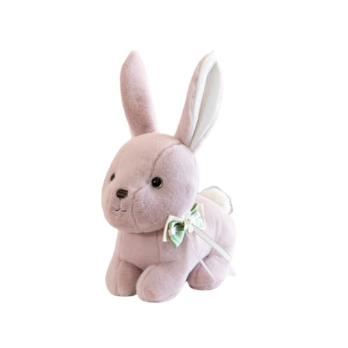 LAARNT 23cm Cartoon Bogen Kaninchen Plüschtier,Hase Kuscheltier, Cartoon Hase Plüschtier，Kuscheltier Kaninchen Puppe，Hasenpuppe Weiches Stofftier Spielzeug,Violett von LAARNT