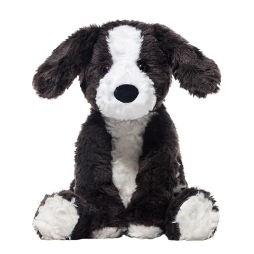 LAARNT 24cm niedliche Border Collie Hundepuppe，Simuliertes Tier Plüschtier,Border Collie Hund Plüschtier, Schwarz-Weiß-Hund Stofftier Gemütliches Hunde Kuscheltier Spielspielzeug, Kuschelkissen von LAARNT