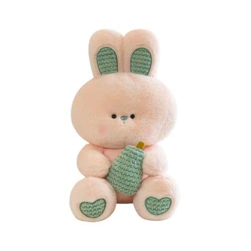 LAARNT 25cm Kaninchen Plüschtier, niedliche Plüschpuppe Puppenkissen, Kaninchen Plüschtier, Plüschtier Kissen Spielzeug weiche Puppe, Cartoon Kaninchen Puppe rosa von LAARNT