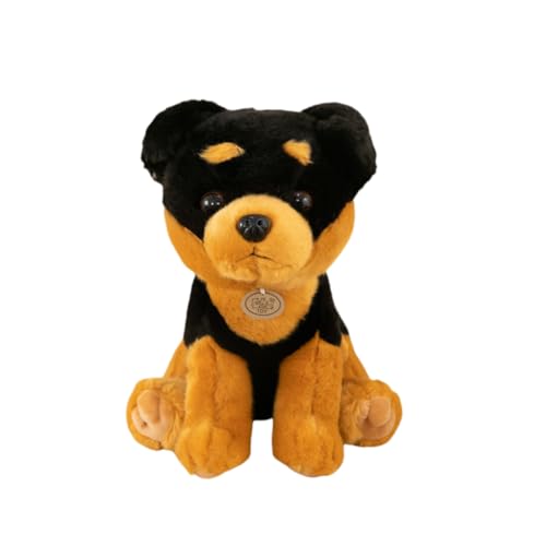 LAARNT 25cm Niedliche Simulation Schnauzer Shiba Inu Rottweiler Hund Plüschtiere,Weiches Plüsch Hundekissen Spielzeug Flauschiges Stofftier,Niedlichen Hund Gefüllte Kissen,B von LAARNT