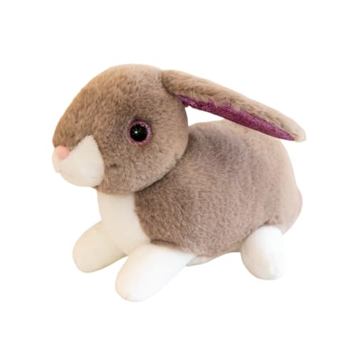 LAARNT 25cm Simulation Kaninchenpuppe Plüschspielzeug,Hase Plüschkissen,Cartoon Hase Plüschtier,Kuscheltier Kaninchen Puppe,Hasenpuppe Weiches Stofftier Spielzeug,Braun von LAARNT