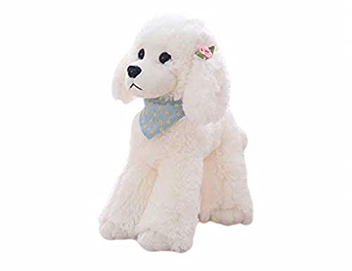 LAARNT 25cm Weiße Pudel Plüschpuppe,Süßer Hund Plüschtier,Stofftier,Weißes Pudelkissen,Cartoon Geburtstagsgeschenke von LAARNT