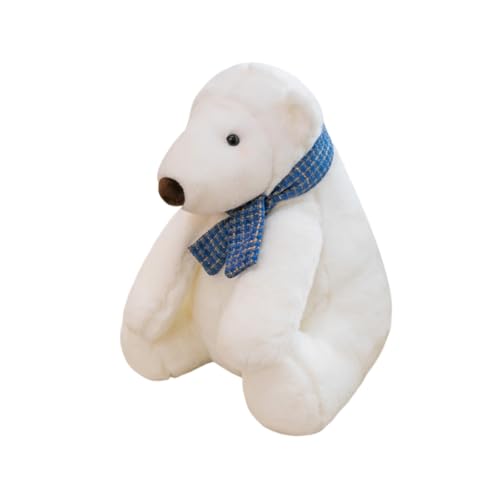 LAARNT 26cm Eisbär Puppe Plüschspielzeug,Kuscheltier Eisbär,Simulation Eisbär Plüschtier,Cartoon Plüsch Eisbärpuppe,Schlafkissen weißer Eisbär Flauschige Umarmungskissen,blau von LAARNT