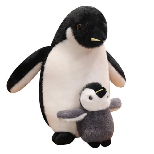 LAARNT 28cm Cartoon Mutter und Kind Pinguin Puppe Plüschtiere,Simulation Pinguin Puppen，Süße Pinguin Plüsch Spielzeug，Cartoon Tier Stofftier von LAARNT