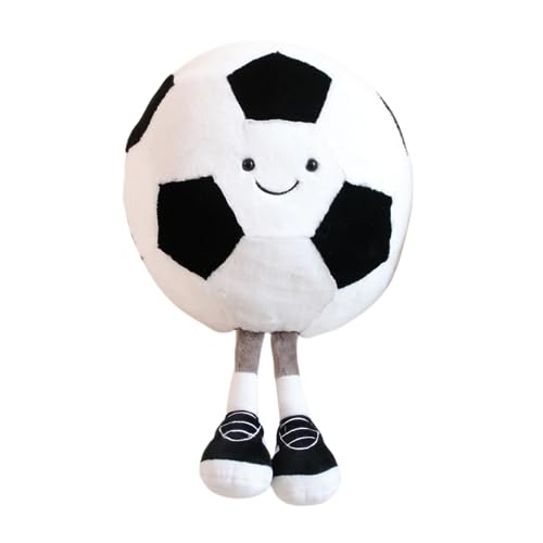 LAARNT 28cm Fußball Plüschpuppen,Kreatives Lächeln Fußball Plüschkissen,Weiches Fußball Plüschtier,Niedliches Sportspielzeug,Cartoon Smiley Plüschpuppen,Spielzeug für Kinder von LAARNT