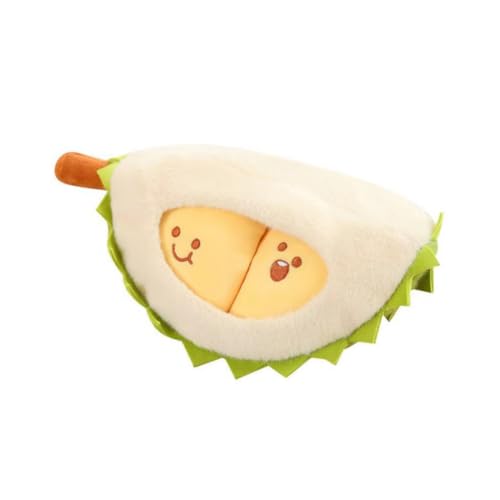 LAARNT 30cm Kreative Durian Puppe Plüsch Spielzeug,Simulation Durian Plüsch Kissen,abnehmbare Fruchtpuppen,Süße Obstpuppe Plüsch,weiche Dekokissen,Grün von LAARNT