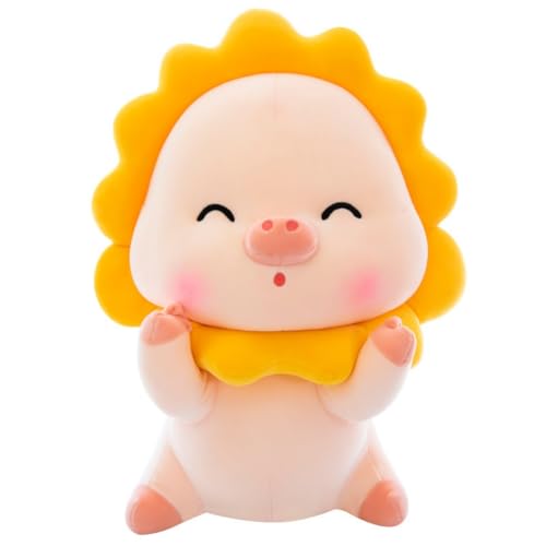 LAARNT 30cm Niedliche Sonnenblumen-Schweinchen-Puppe, Schweinchen Plüschtier, Plüschtier Plüschtier Deko-Kissen, Weiches Plüsch-Kissen, Cartoon Plüsch-Puppen von LAARNT