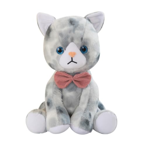 LAARNT 30cm Niedliche sitzende Katze Plüschtier,Simulation Katze Puppe,Cartoon Tier Plüschtier Spielzeug,Kawaii Plüschtier Katze Tier Puppe Grau von LAARNT