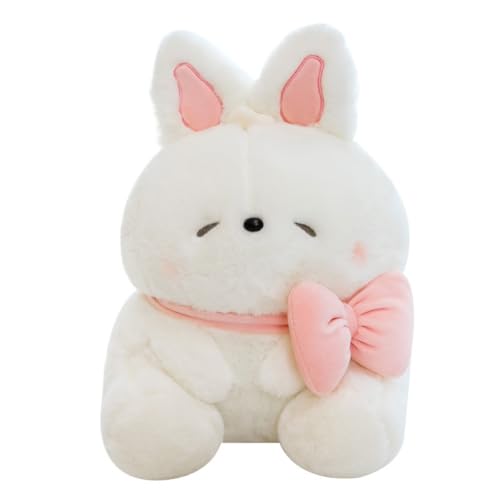 LAARNT 35cm Cartoon Bogen Kaninchen Plüschtier,Hase Kuscheltier,Gefüllte Weiche Tier Plüschtiere,Kuscheltier Kaninchen Puppe,Hasenpuppe Weiches Stofftier Spielzeug,Zimmerdekoration von LAARNT