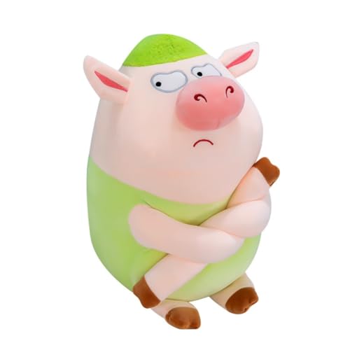 LAARNT 40cm niedliches zerrendes Schwein Plüschpuppe, Schweinchen Plüsch Spielzeug, Tier Plüsch Kissen, weiches Plüsch Kissen, Cartoon Plüschpuppe Grün von LAARNT