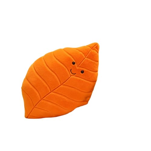 LAARNT Blätter Plüsch Kissen， Kawaii Blatt grünes Blatt Plüsch Puppen ，Gefüllte Weiche Pflanze Kissen ，Plüsch Pflanzenblattkissen，Orange von LAARNT