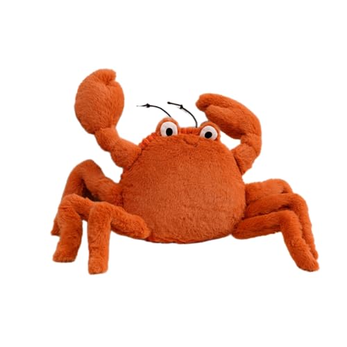 LAARNT Niedliche Krabbe Plüschpuppe, Cartoon animierte Krabbe Spielzeug,Orange Krabbe nach Hause Dekoration, lustige Meerestier Puppe, Geschenk 22cm von LAARNT