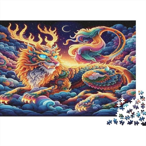 Evil Drache 1000 Stück Puzzles Für Erwachsene Teenager Stress Abbauen Familien-Puzzlespiel Mit Poster in 1000-teiliges Puzzle Kinder Lernspiel Spielzeug Geschenk Puzzel 1000pcs (75x50cm) von LABDUEOPB