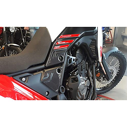 labelbike - 3D Aufkleber-Set aus Harz Seitenschutz für Motorradtanks kompatibel mit Yamaha Tenere 700 Rot von LABELBIKE