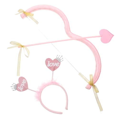 LABRIMP 1 Set Amor Kostüm Und Bogen Amor Stirnband Für Valentinstagsparty Und Cosplay Niedliches Stirnband Amor Für Frauen von LABRIMP